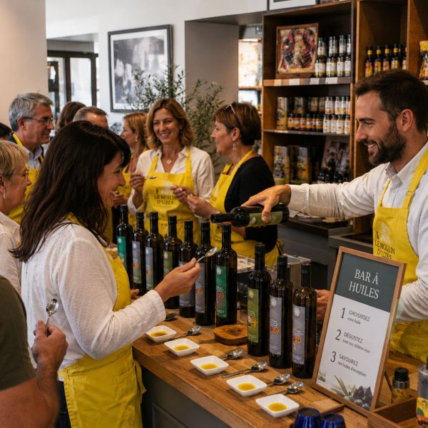 Comment-choisir-une-huile-d'olive-au-Bar-à-Huiles-du-Moulin-d'Uzès